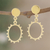 Gold-plated dangle earrings, 'Sparkling Creation' - 14k Gold-Plated Sterling Silver Dangle Earrings from India
