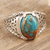 Sterling silver cocktail ring, 'Blue Luxury' - Sterling Silver Cocktail Ring with Composite Turquoise Stone (image 2) thumbail