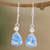 Blue topaz and cubic zirconia dangle earrings, 'Loyal Clarity' - Sterling Silver Dangle Earrings with Faceted Blue Topaz Gems