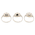 Gemstone cocktail rings, 'Third Time's the Charm' (set of 3) - Set of 3 Sterling Silver Gemstone Cocktail Rings from India