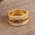 Anillos apilables de piedras preciosas bañados en oro (juego de 3) - Juego de 3 anillos apilables de piedras preciosas chapados en oro de 18 k de la India