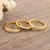 Anillos apilables de piedras preciosas bañados en oro (juego de 3) - Juego de 3 anillos apilables de piedras preciosas chapados en oro de 18 k de la India