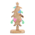 Escultura de madera - Escultura de árbol de Navidad tallada a mano con flores de colores