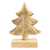 Wood sculpture, 'Christmas Warmth' - Mango Wood Christmas Tree Sculpture with Gold Tone