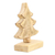 Holzskulptur - Weihnachtsbaumskulptur aus Mangoholz mit Goldton