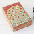 Pappmaché-Schmuckkästchen, 'Floral Link' - Handbemalte Pappmaché-Schmuckkästchen auf Holz mit Auskleidung