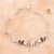 Rhodochrosite and garnet pendant bracelet, 'Romantic Fusion' - Sterling Silver Rhodochrosite and Garnet Pendant Bracelet