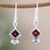 Garnet dangle earrings, 'Adorable Passion' - Sterling Silver Dangle Earrings with Natural Garnet Stones