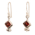 Garnet dangle earrings, 'Adorable Passion' - Sterling Silver Dangle Earrings with Natural Garnet Stones