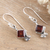 Garnet dangle earrings, 'Adorable Passion' - Sterling Silver Dangle Earrings with Natural Garnet Stones