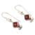 Garnet dangle earrings, 'Adorable Passion' - Sterling Silver Dangle Earrings with Natural Garnet Stones