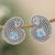 Citrine drop earrings, 'Hypnotic Joy' - Sterling Silver Drop Earrings with Gems Handcrafted in India (image 2) thumbail