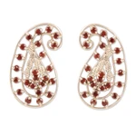 Garnet button earrings, 'Active Passion' - Sterling Silver Button Earrings with Natural Garnet Stones