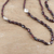 Lange Granat-Perlenkette - Lange Perlenkette aus Granat und Sterlingsilber aus Indien