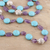 Calcite and amethyst long beaded necklace, 'Delicious Candies' - Calcite Amethyst and Sterling Silver Long Beaded Necklace
