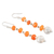 Carnelian dangle earrings, 'Tangerine Passion' - Sterling Silver Dangle Earrings with Carnelian Beads