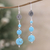 Calcite dangle earrings, 'Sky Appeal' - Calcite Beads & Sterling Silver Dangle Earrings from India