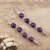 Amethyst dangle earrings, 'Purple Ecstasy' - Sterling Silver Dangle Earrings with Amethyst Beads