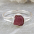 Ruby single stone ring, 'Creative Magic' - Sterling Silver Single Stone Ring with Freeform Ruby Gem (image 2) thumbail