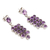 Rhodium-plated amethyst waterfall earrings, 'Purple Grandeur' - Rhodium-Plated Waterfall Earrings with Faceted Amethyst Gems