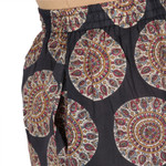 Cotton pajama set, 'Jaipur Illusions' - Patterned Beige and Black Cotton Pajama Set from India