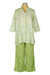 Pyjama-Set aus Baumwolle - Pyjama-Set aus Baumwolle mit Paisley- und Faux-Bois-Print in Grün