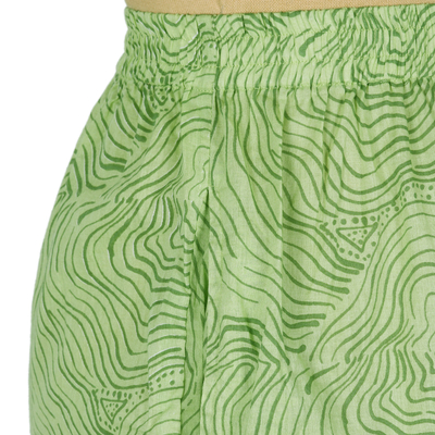 Pyjama-Set aus Baumwolle - Pyjama-Set aus Baumwolle mit Paisley- und Faux-Bois-Print in Grün