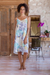 Cotton nightgown, ‘Sweet Floral Dreams’ - Cotton Nightgown with Adjustable Straps and Floral Motif