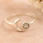 Blue topaz wrap ring, 'Celestial Beauty in Azure' - Moon Blue Topaz and Sterling Silver Wrap Ring from India