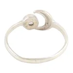 Blue topaz wrap ring, 'Celestial Beauty in Azure' - Moon Blue Topaz and Sterling Silver Wrap Ring from India