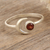 Garnet wrap ring, 'Celestial Beauty in Red' - Moon Garnet and Sterling Silver Wrap Ring from India