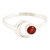 Garnet wrap ring, 'Celestial Beauty in Red' - Moon Garnet and Sterling Silver Wrap Ring from India