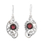 Garnet dangle earrings, 'Passion Wings' - Sterling Silver Dangle Earrings with 4-Carat Garnet Stones