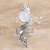 Rainbow moonstone wrap ring, 'Ethereal Perfection' - Rainbow Moonstone Wrap Ring with Sterling Silver Leaf Motifs