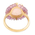 Gold-plated amethyst and rose quartz cocktail ring, 'Rose Oasis' - 18k Gold-Plated Cocktail Ring with 6-Carat Rose Quartz Gem (image 2d) thumbail