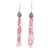 Cultured pearl and tourmaline waterfall earrings, 'Peaceful Unity' - Waterfall Earrings with Cultured Pearl and Tourmaline Stones