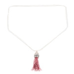 Gemstone and pearl long necklace, 'Rani Mahal' - World Peace Project Symbolic Pendant Necklace from India