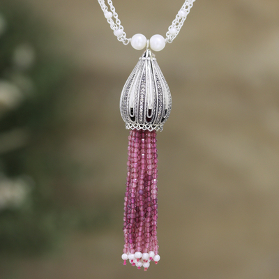 Multi-gemstone pendant necklace, 'Peaceful Unity' - World Peace Project Symbolic Pendant Necklace from India