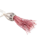 Gemstone and pearl long necklace, 'Rani Mahal' - World Peace Project Symbolic Pendant Necklace from India