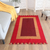 Wool area rug, 'Intense Geometry' (3x5) - Indian Wool Area Rug with Geometric Pattern in Red (3x5)