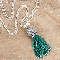 Multi-gemstone pendant necklace, 'Peaceful Intellect' - Multi-Gemstone Pendant Necklace Crafted in India