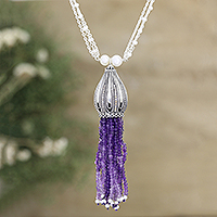 Multi-gemstone pendant necklace, 'Peaceful Truth'