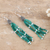 Cultured pearl and green onyx waterfall earrings, 'Peaceful Intellect' - Waterfall Earrings with Cultured Pearl and Green Onyx Stones
