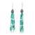 Cultured pearl and green onyx waterfall earrings, 'Peaceful Intellect' - Waterfall Earrings with Cultured Pearl and Green Onyx Stones