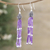 Cultured pearl and amethyst waterfall earrings, 'Peaceful Truth' - Waterfall Earrings with Cultured Pearls and Amethyst Stones