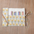 Cotton roll pencil case, 'Glorious Buttercup' - Cotton Roll Pencil Case with Hand-Block Printed Floral Motif