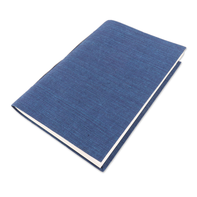 Diario de algodón - Diario de algodón azul con papel hecho a mano en India