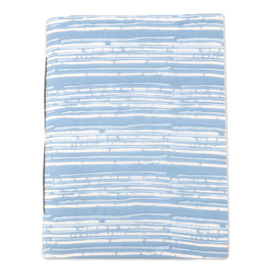 Diario de algodón - Diario de algodón con motivos impresos a mano y papel hecho a mano
