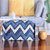 Cotton travel case, 'Azure Waves' - Blue Cotton Travel Case with Hand-Block Printed Wavy Pattern