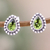 Peridot stud earrings, 'Dazzling Fortune' - Sterling Silver Stud Earrings with Pear-Shaped Peridot Gems